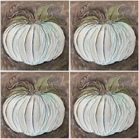 Weiße Kürbis-Untersetzer | Set Aus 4 Untersetzern Mit Kürbissen, Für Den Herbst, Herbstkürbis-Untersetzer, Harz-Untersetzer, Schreibtisch-Untersetzer von ARavensDreams