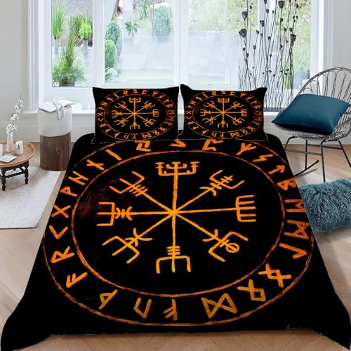 ARiXIaNg Bettwäsche Wikinger Nordische Mythologie 200x200 cm 3teilig Bettbezüge Betten 100% Mikrofaser 3D Druck Bettwäsche-Set Runen mit Reißverschluss und 2 Kissenbezüge 80x80 ARiXIaNg Bettwäsche Wikinger Nordische Mythologie 200x200 cm 3teilig Bettbezüge Betten 100% Mikrofaser 3D Druck Bettwäsche-Set Runen mit Reißverschluss und 2 Kissenbezüge 80x80 von ARiXIaNg