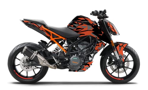 ARider Dekor für KTM Duke 125/390 2017-2021 Aufkleber und Sticker Kit (Orange) von ARider