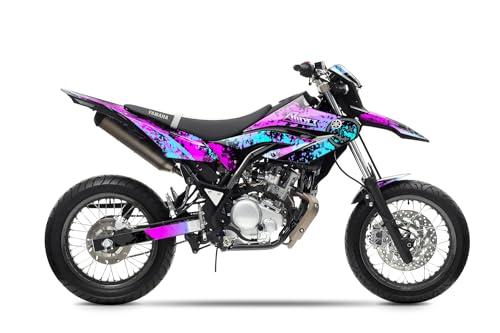 Arider Dekor (Aufkleber) für Yamaha WR 125 X (2008-2016) | Smiley Edition (Blau | Pink) von ARider