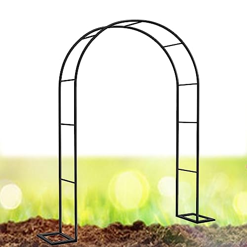 ARtsim 120 180 160 280 cm Breite Rosenbögen Rankgitter Gartenbogen für Kletterpflanzen Hochzeit Deko Torbogen Rosenhilfe Spalier Metall stabil (Color : Schwarz, Size : 120cm x 220cm) von ARtsim