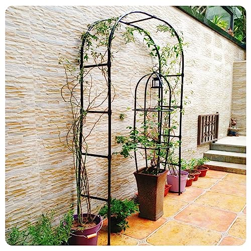 ARtsim 120cm 180cm 200cm 230cm 250cm Rosenbogen für Kletterpflanzen Metall Torbogen Gartenbogen Rankgitter Rost Hochzeit Bogen Schwarz (Color : Schwarz, Size : 150x240x30cm) von ARtsim