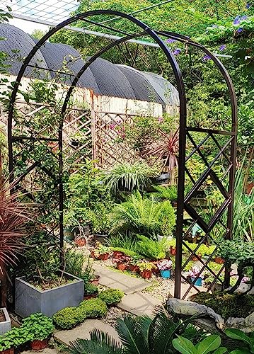 ARtsim 140 180 260 300cm Rankhilfe Torbogen Rosenbogen für alle Rankpflanzen Rosen Rankbogen Gartenbogen Robuste Metall stabil (Color : Schwarz, Size : 180cm x 230cm) von ARtsim