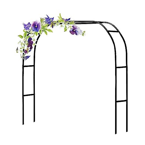 ARtsim Gartenbogen Metall Rosenbogen Rankhilfe Rankgitter Torbogen mit Basis Blauregen Rankbogen Kletterpflanzen 120cm 180cm 200cm 240cm 350cm (Color : Schwarz, Size : 240cm x 220cm) von ARtsim