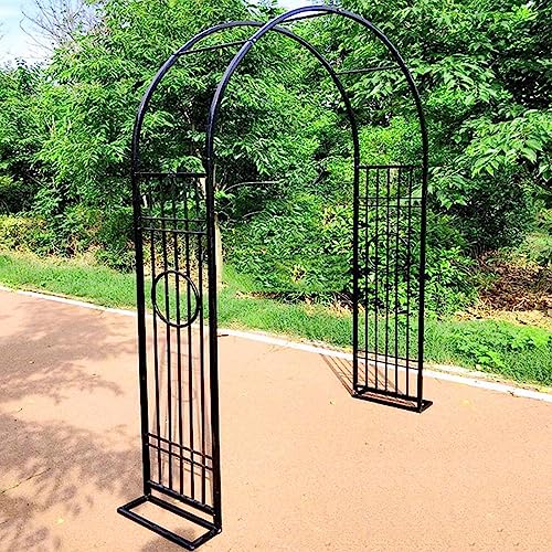 ARtsim Rosenbogen Metall Torbogen Gartenbogen aus Eisen Rankhilfe Rosengitter für Kletterpflanzen Rankbogen groß Schwarz 140cm 180cm 220cm 340cm 300cm breit (Color : Schwarz, Size : 180cm x 230cm) von ARtsim