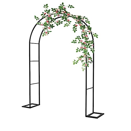 ARtsim Torbogen Rosenbogen für Balkon Blumen Rankhilfe Gartenbogen Metall Spalier Rosengestell wetterfest Toller Hochzeit Bogen 180cm 240cm 120cm (Color : Schwarz, Size : 160cm x 220cm) von ARtsim