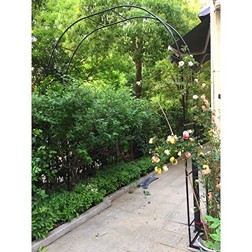 Rosenbogen für den Garten Rosenrankhilfe Torbogen für Kletterpflanzen Rankhilfe Rankgitter deko Hochzeit Bogen breit 120cm 140cm 160cm 180cm 200cm 240cm 280cm 300cm 350cm (Color : Schwarz, Size : B2 von ARtsim