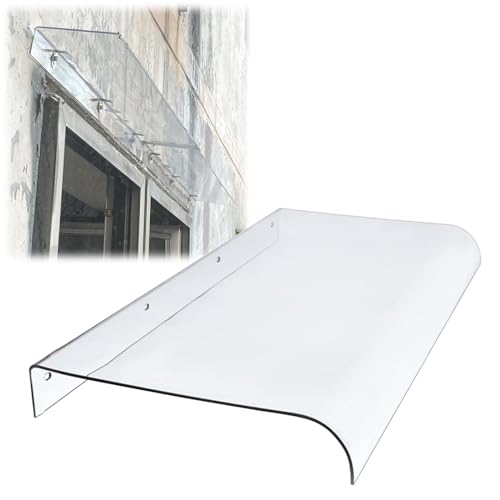 Vordach für Haustür Transparent Polycarbonat Haustürvordach Balkon Überdachung Pultbogenvordach Fenster Markisen 40cm 50cm 70cm 90cm 100cm 110cm 120cm 140cm (Size : 50x80cm) von ARtsim