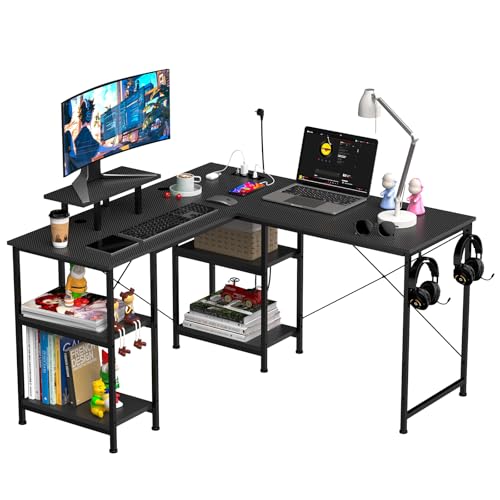 ARunThLana Computertisch, PC-Schreibtisch, Gaming-Eckschreibtisch mit Steckdosen und USB-Anschlüssen, Gamer-Schreibtisch in L-Form, Tisch zum Lernen, Spielen und Arbeiten, Schwarz, 130 x 50 x 74 cm ARunThLana Computertisch, PC-Schreibtisch, Gaming-Eckschreibtisch mit Steckdosen und USB-Anschlüssen, Gamer-Schreibtisch in L-Form, Tisch zum Lernen, Spielen und Arbeiten, Schwarz, 130 x 50 x 74 cm von ARunThLana