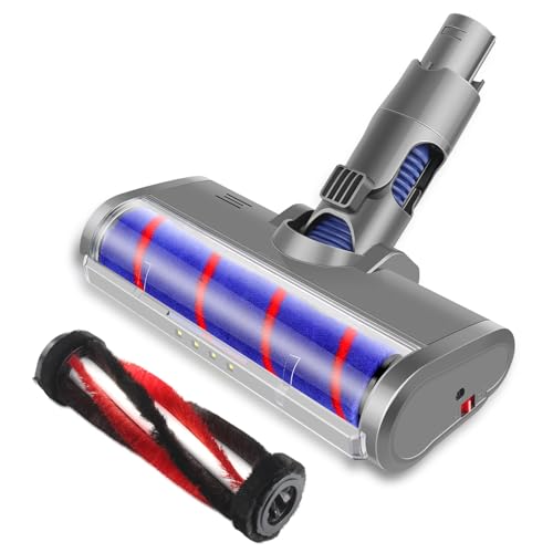 ARyee V6 Vacuum Soft/Hard Roller Floor Brush Motorhead mit LED-Scheinwerfern, Cleaner Head Kompatibel mit Dyson V6, V6 Absolute, V6 Animal Fluffy, V6 Trigger, V6 Motorized Floor Vacuum Cleaner Series von ARyee