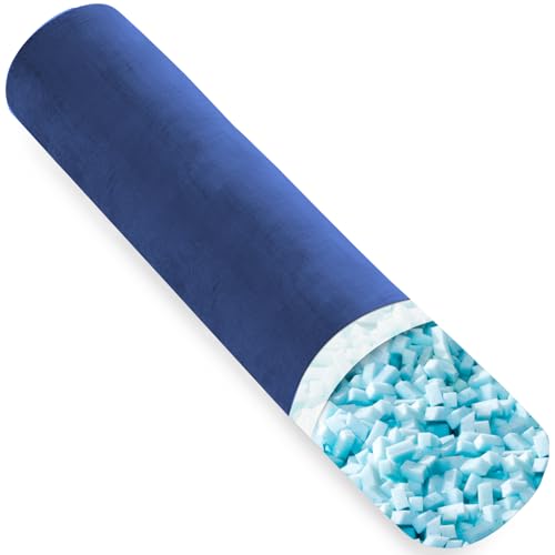 AS AWESLING Body Pillow for Adults, Full Body Pilllow for Sleeping, Long Round Cervical Pillow, Bolster Side Sleeper Pillow with Cover (Blau-Memory Foam, 120 x 20 cm) von AS AWESLING