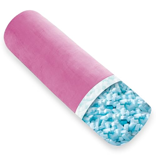AS AWESLING Body Pillow for Adults, Full Body Pilllow for Sleeping, Long Round Cervical Pillow, Bolster Side Sleeper Pillow with Cover (Violett-Memory Foam, 90 x 20 cm) von AS AWESLING