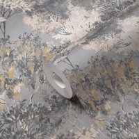 As Creation - a.s. Création ap arcade 391734 Vliestapete Blumen / Floral 10.05 x 0.53 m Grau Wohnzimmer Schlafzimmer Büro von AS CREATION