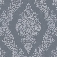 As Creation - Vliestapete Grau Barock Tapete Gemustert gerader Ansatz Pure Elegance - Grau von AS CREATION