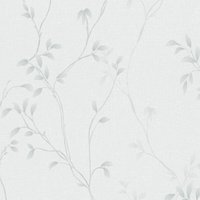 As Creation - Vliestapete Weiß Blätter Tapete Gemustert gerader Ansatz Pure Elegance - Weiß von AS CREATION