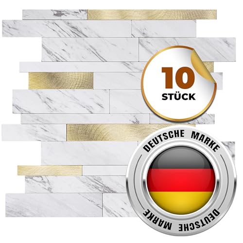 AS COUNTRY STONE Selbstklebende Mosaikfliesen | 30,3cm x 29,7cm | Wandpaneele für mühelose Montage | Akustikpaneele | Wandverkleidung - Küchenrückwand | Klebefliesen von AS Country Stone