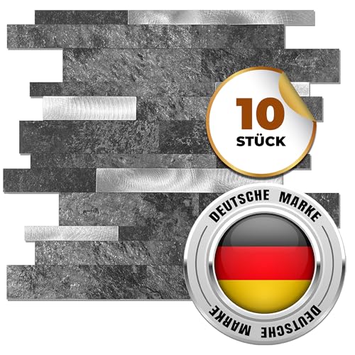 AS COUNTRY STONE Selbstklebende Mosaikfliesen | 30,3cm x 29,7cm | Wandpaneele für mühelose Montage | Akustikpaneele | Wandverkleidung - Küchenrückwand | Klebefliesen von AS Country Stone