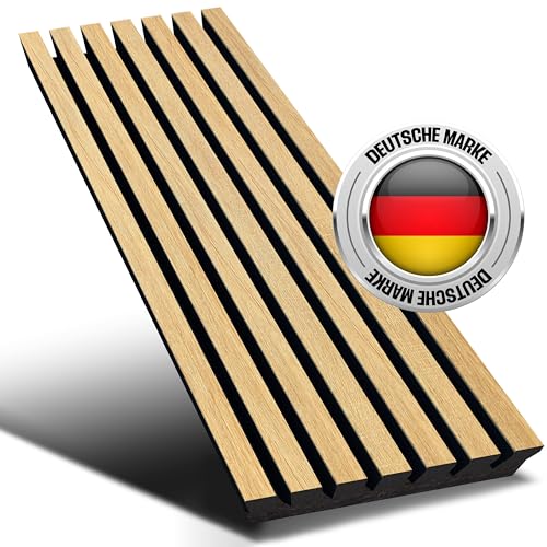 AS-Country Akustikpaneele Holzoptik - hochwertige Wandverkleidung 58cm x 29cm, Leicht & Langlebig für bessere Raumakustik Innenbereich Wand Lamellenwand Design Wandpaneele von AS Country Stone