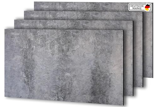 AS Country Stone Wandpaneele in Marmoroptik | 60x120 cm | 4 Stück | PVC Wandverkleidung aus Kunststoffplatten für Küche, Bad & mehr | Küchenrückwand Platte Wandpaneel | LightBeton von AS Country Stone