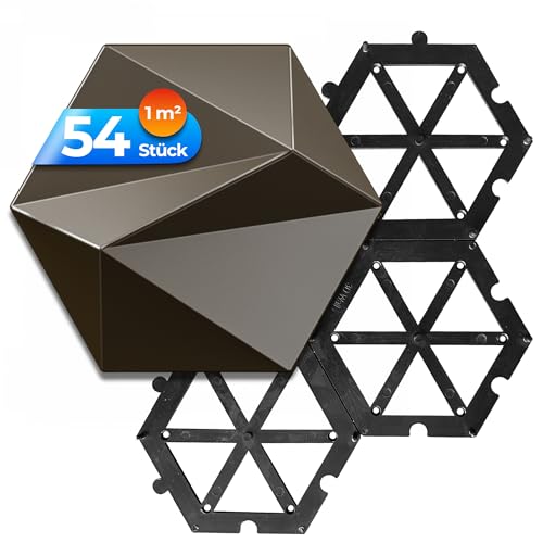 AS Country Stone® 3D Wandpaneele | 54 Stück - 1m² | Luxus Wandverkleidung für Innen & Außen | Elegante 3D Optik für stilvolle Wand Deko | Kratzfest, wasserbeständig & langlebig | Paneele Wand von AS Country Stone