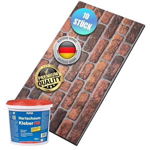 AS Country Stone® Wandverkleidung Steinoptik | 100x50x2 cm | 3D Effekt Wandpaneele Steinoptik für Küche und Wohnzimmer | Innen- und Außenbereich - 3D Wandpaneele | 10 Stück mit Montagekleber | von AS Country Stone