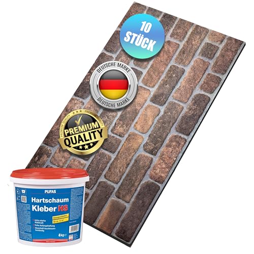 AS Country Stone® Wandverkleidung Steinoptik | 100x50x2 cm | 3D Effekt Wandpaneele Steinoptik für Küche und Wohnzimmer | Innen- und Außenbereich - 3D Wandpaneele | 10 Stück mit Montagekleber | von AS Country Stone