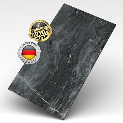 Wandverkleidung Marmor - und Granitoptik, 3D Wandpaneele, PVC Wandverkleidung mit echtem Quarz und Steinmehl für Küche, Bad & mehr, Außenbereich, Geschäftsräume | Dark Stone von AS Country Stone