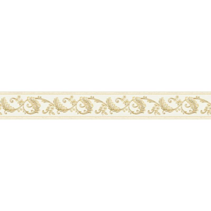 A.S. Création Borte selbstklebend Barock 5 m x 8 cm Gold-Weiß von AS-Creation