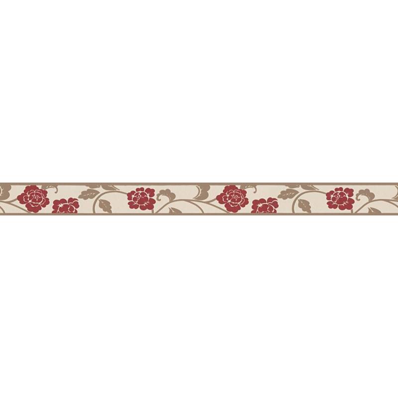 A.S. Création Borte selbstklebend Blumen 5 m x 5 cm Rot-Braun von AS-Creation