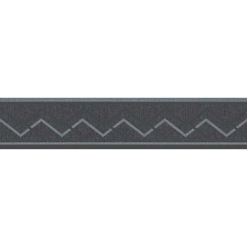 A.S. Création Borte selbstklebend Geometrisch 5 m x 13 cm Schwarz-Silber von AS-Creation