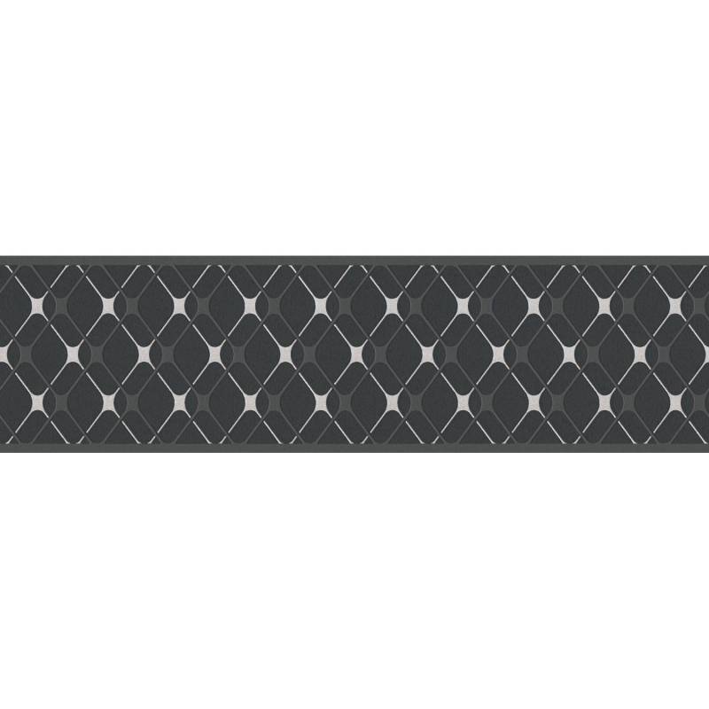 A.S. Création Borte selbstklebend Geometrisch 5 m x 17 cm Schwarz-Grau von AS-Creation