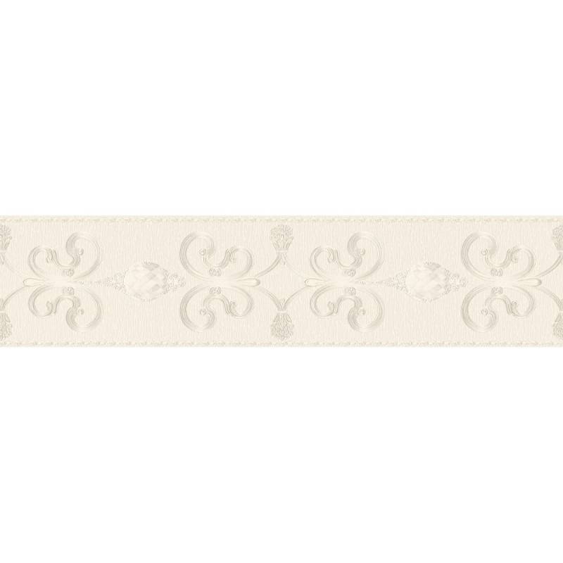 A.S. Création Borte selbstklebend Ornament 5 m x 15 cm Creme-Silber von AS-Creation