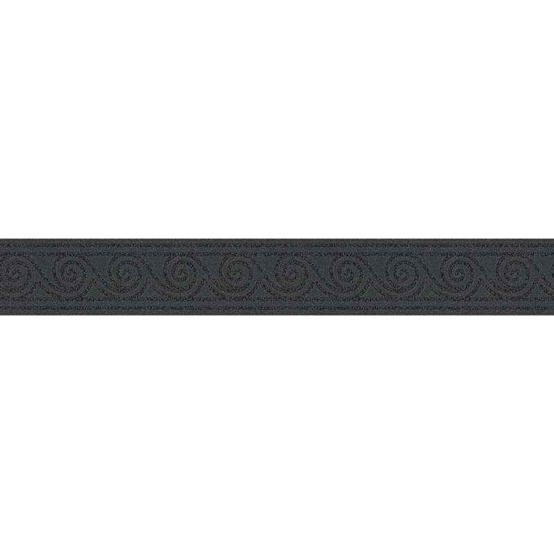 A.S. Création Borte selbstklebend Wellenmuster 5 m x 8 cm Schwarz-Metallic von AS-Creation