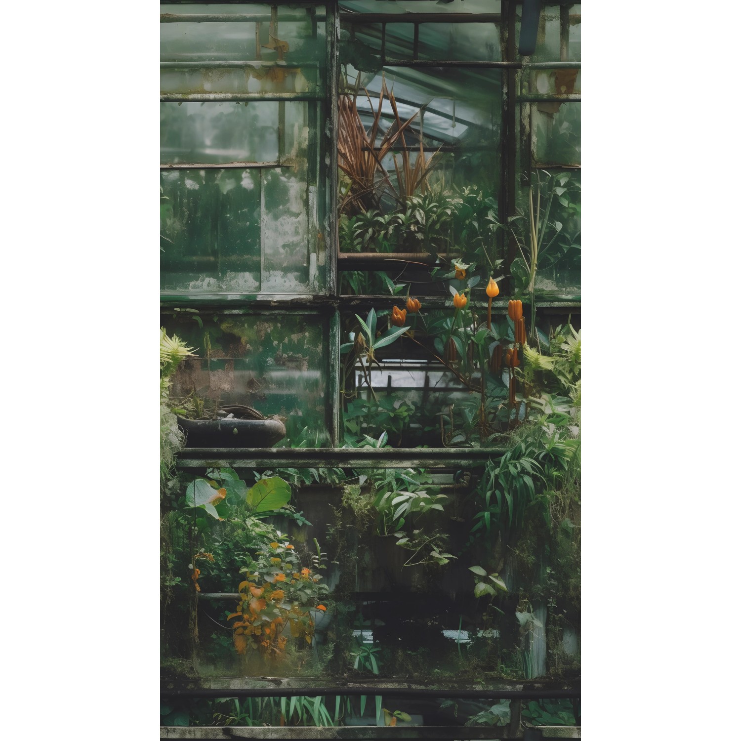 A.S. Creation Fototapete Floral Fenster Industrial 1,59 x 2,8 m Grün-Braun FSC® von AS-Creation