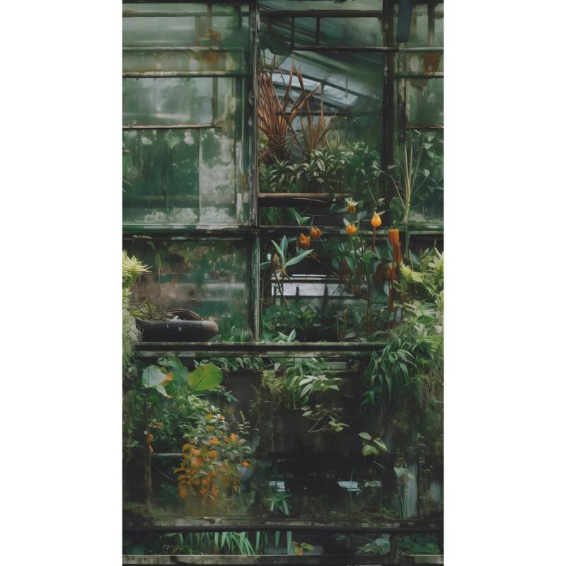 A.S. Creation Fototapete Floral Fenster Industrial 1,59 x 2,8 m Grün-Braun FSC® von AS-Creation