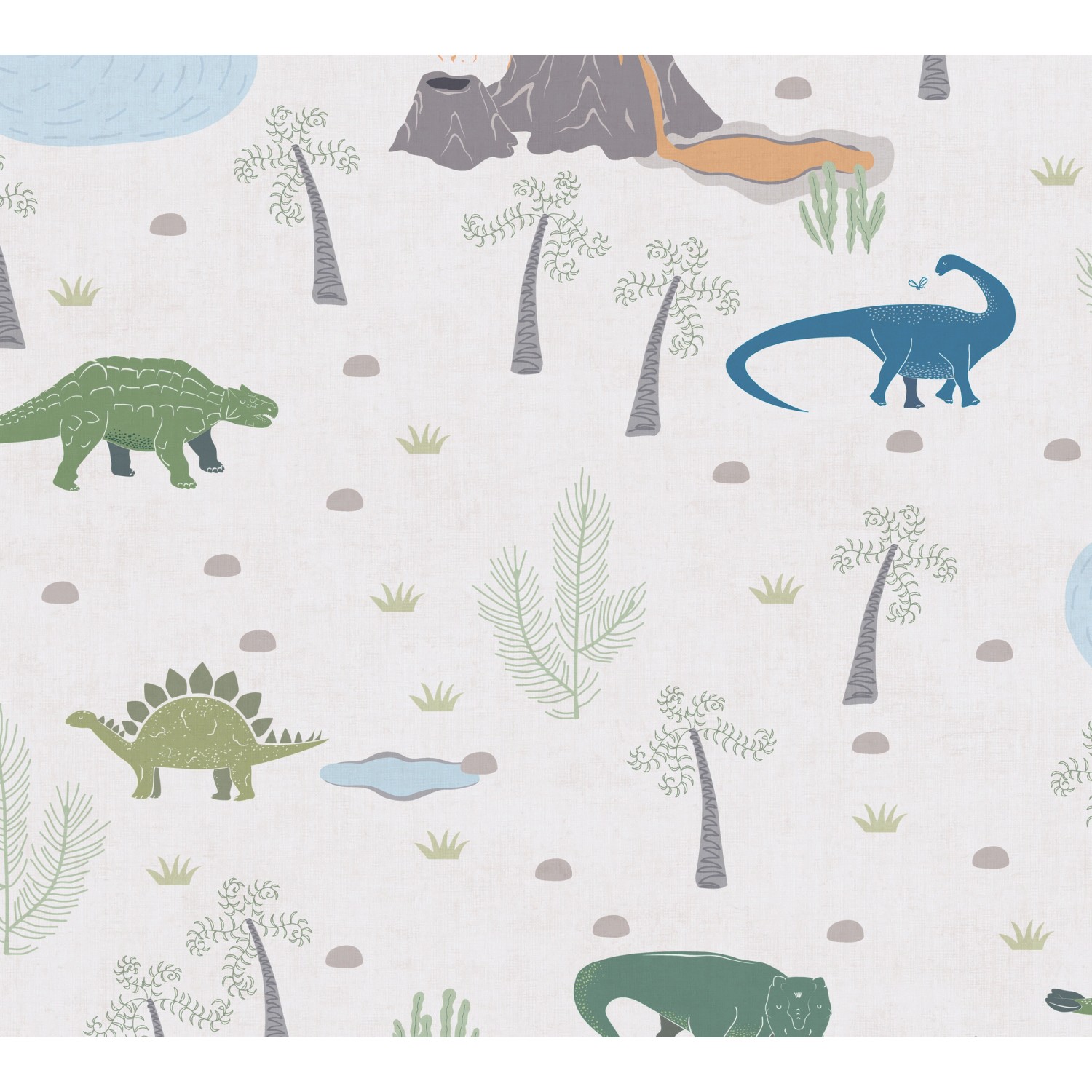 A.S. Creation Vliestapete Dinos 10,05 m x 0,53 m Grün-Blau-Beige FSC® von AS-Creation