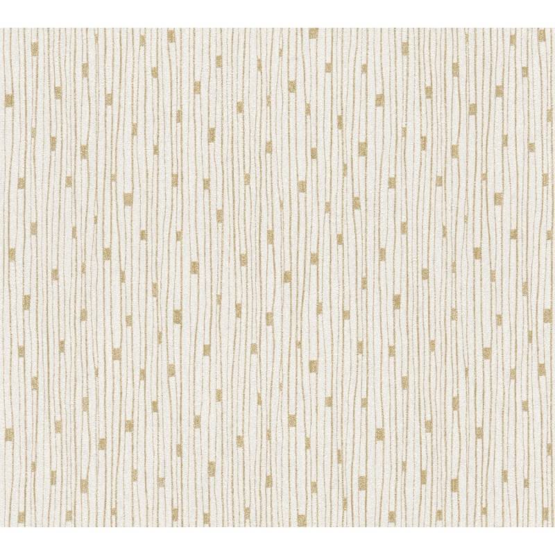 A.S. Création Vliestapete Linien Creme Gold von AS-Creation