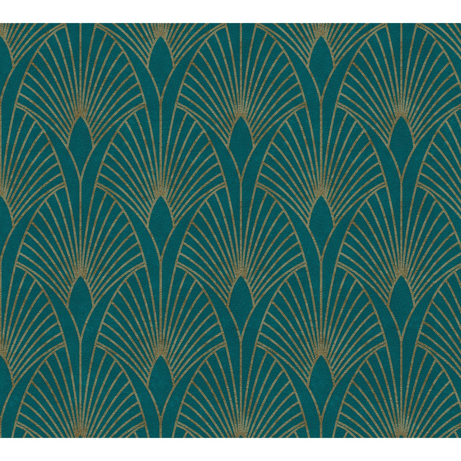 AS Creation Tapete Pop Up Panel Selbstklebend Retro 250 x 52 cm Petrol-Gold FSC® von AS-Creation