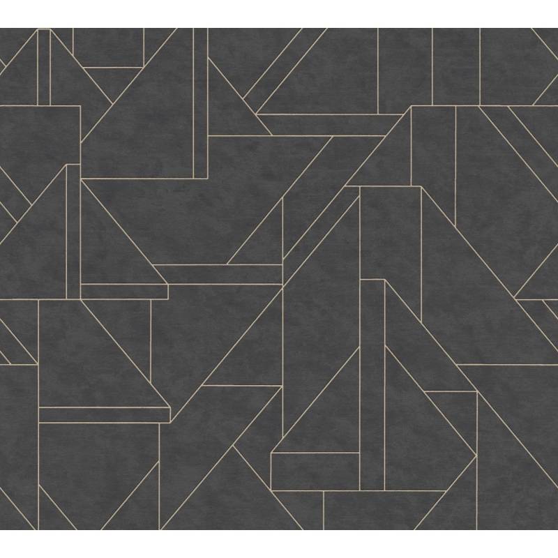 AS-Creation Vliestapete Grafikmuster Geometrisch Schwarz-Gold von AS-Creation