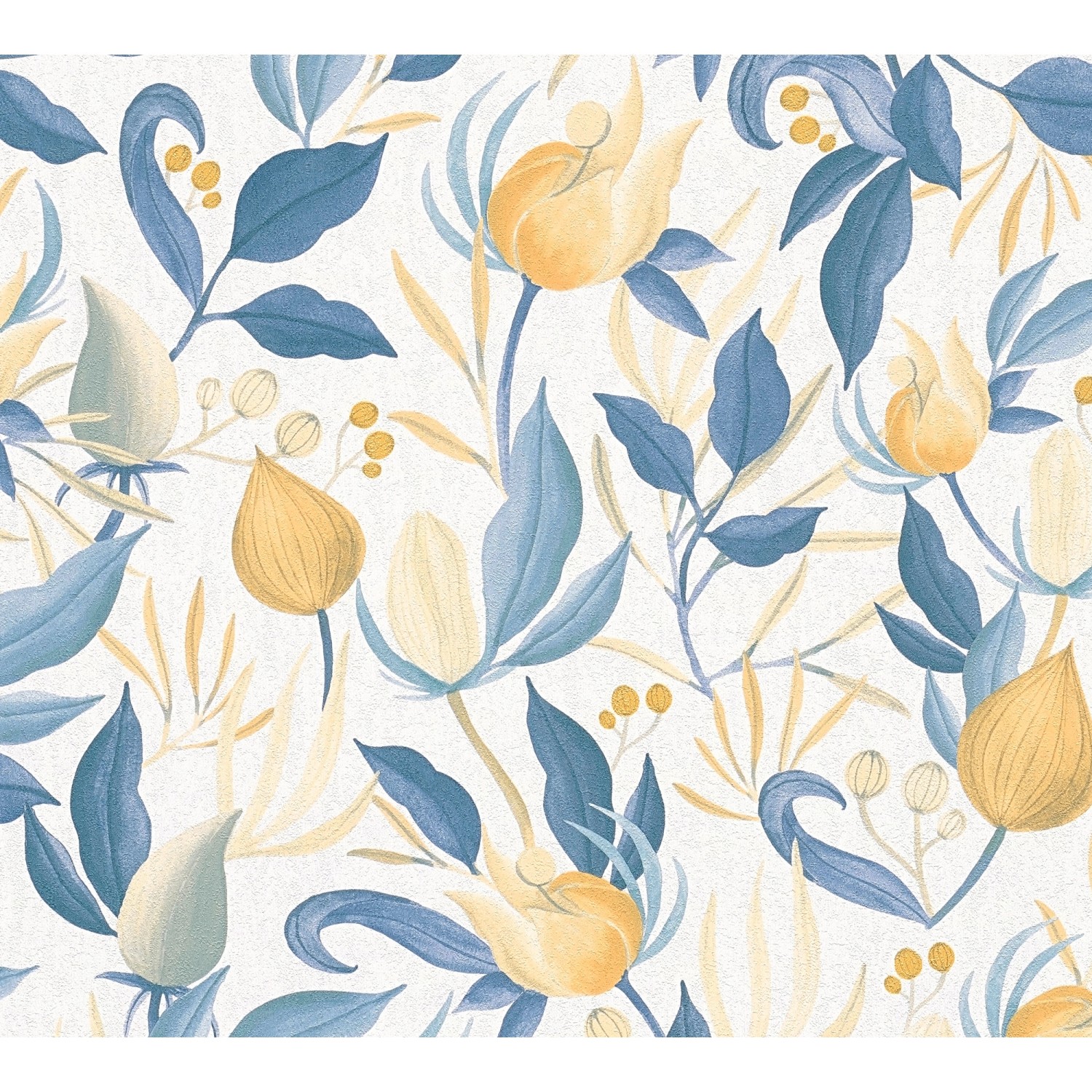 AS Creation Vliestapete Knospen 10,05 x 0,53 m Gelb-Blau FSC® von AS-Creation