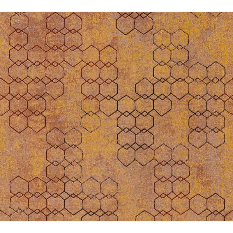 AS-Creation Vliestapete New Walls Grafik Leicht Strukturiert Orange Gold FSC® von AS-Creation