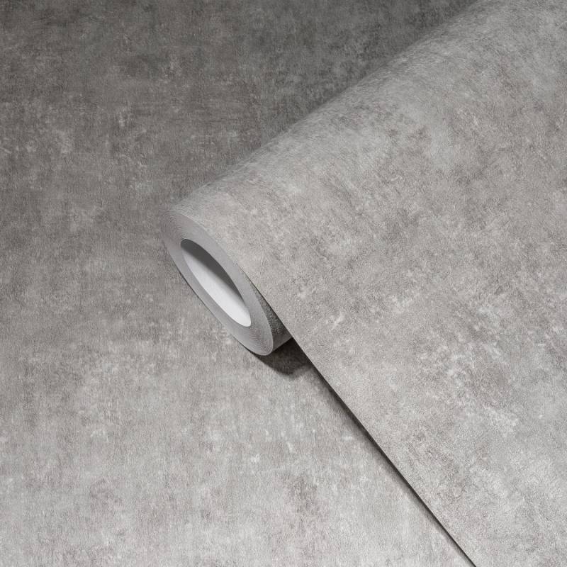Livingwalls Tapete Beton-Optik Grau 53 cm x 10,05 m AS-386935 von AS-Creation