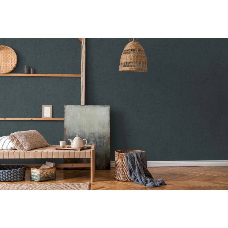 Livingwalls Tapete Uni Antrazitgrau 53 cm x 10,05 m AS-379048 von AS-Creation