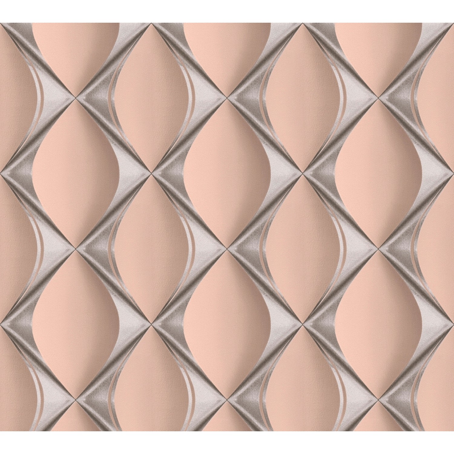 Vliestapete 3D Design Leicht Glänzend Leicht Strukturiert Rosa Silber FSC® von AS-Creation