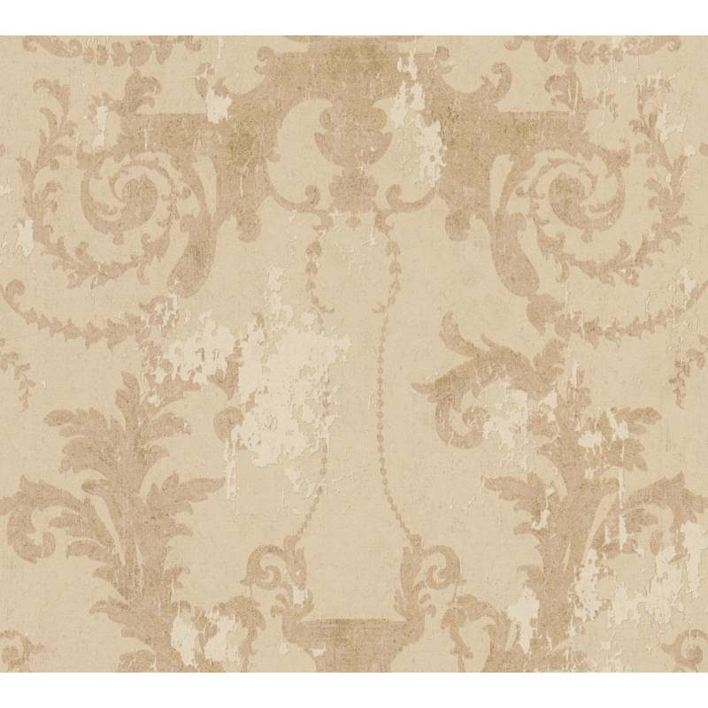 Vliestapete Barock Matt Leicht Strukturiert Beige Gold FSC® von AS-Creation