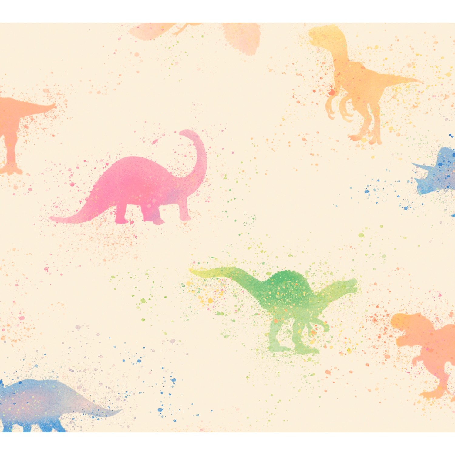 Vliestapete Dinosaurier Kinderzimmertapete Bunt Beige FSC® von AS-Creation