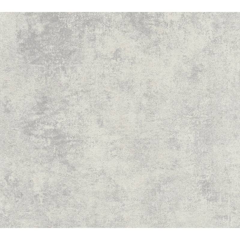 Vliestapete Elements Uni Industrial Matt Leicht Strukturiert Grau Silber FSC® von AS-Creation