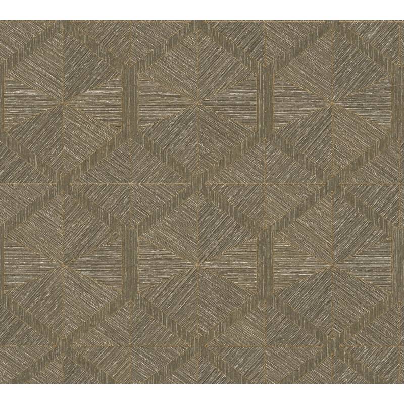 Vliestapete Geometrisch Design Glänzend Strukturiert Braun Gold FSC® von AS-Creation