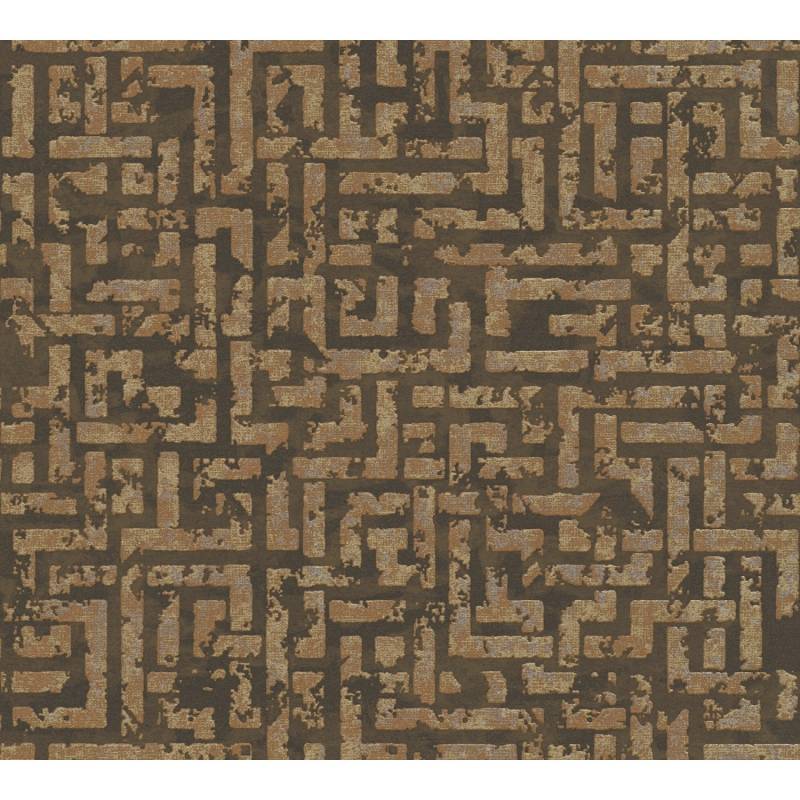 Vliestapete Geometrisch Design Muster Glänzend Strukturiert Braun Gold FSC® von AS-Creation