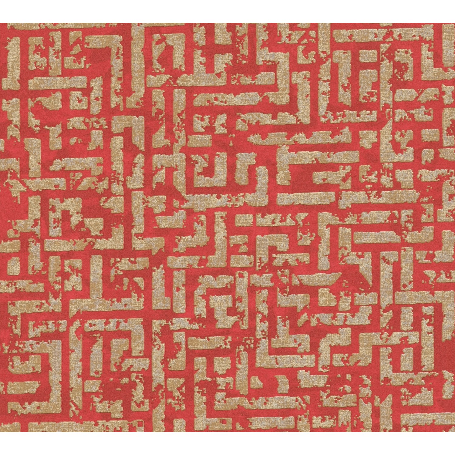 Vliestapete Geometrisch Design Muster Glänzend Strukturiert Rot Gold FSC® von AS-Creation